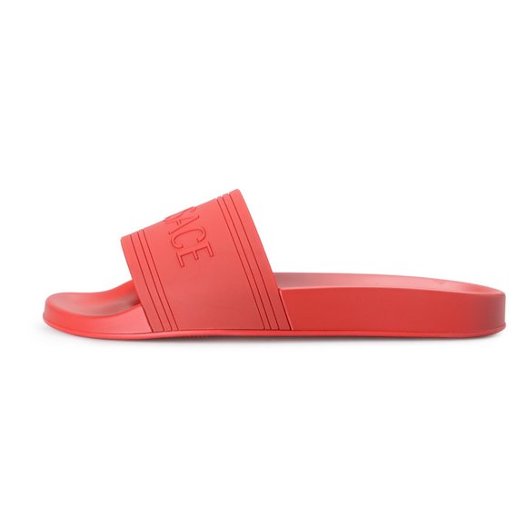 red rubber flip flops
